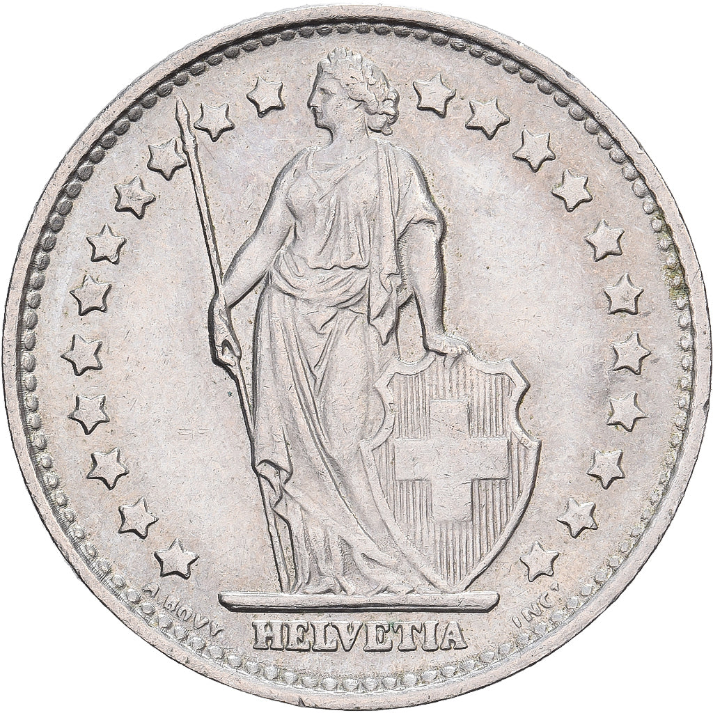 Switzerland, 1 Franc, Helvetia, 1969, Bern, Silver, AU(50-53), KM:24