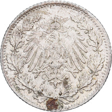 German Empire, 1/2 Mark, 1916, Munich, Silver, F(12-15), KM:17