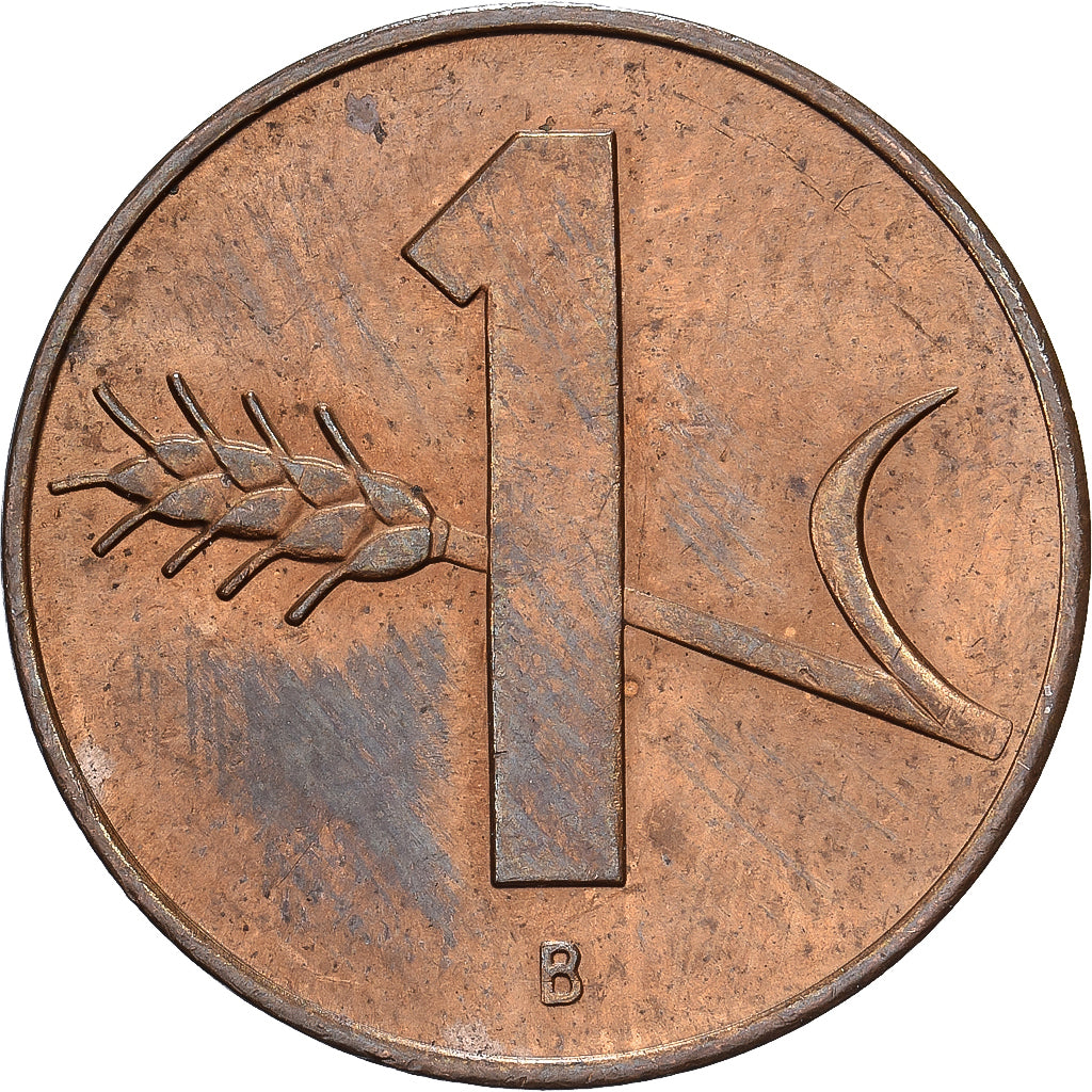 Zwitserland, 1 Rappen, 1963, Bern, Bronzen, FR, KM:21