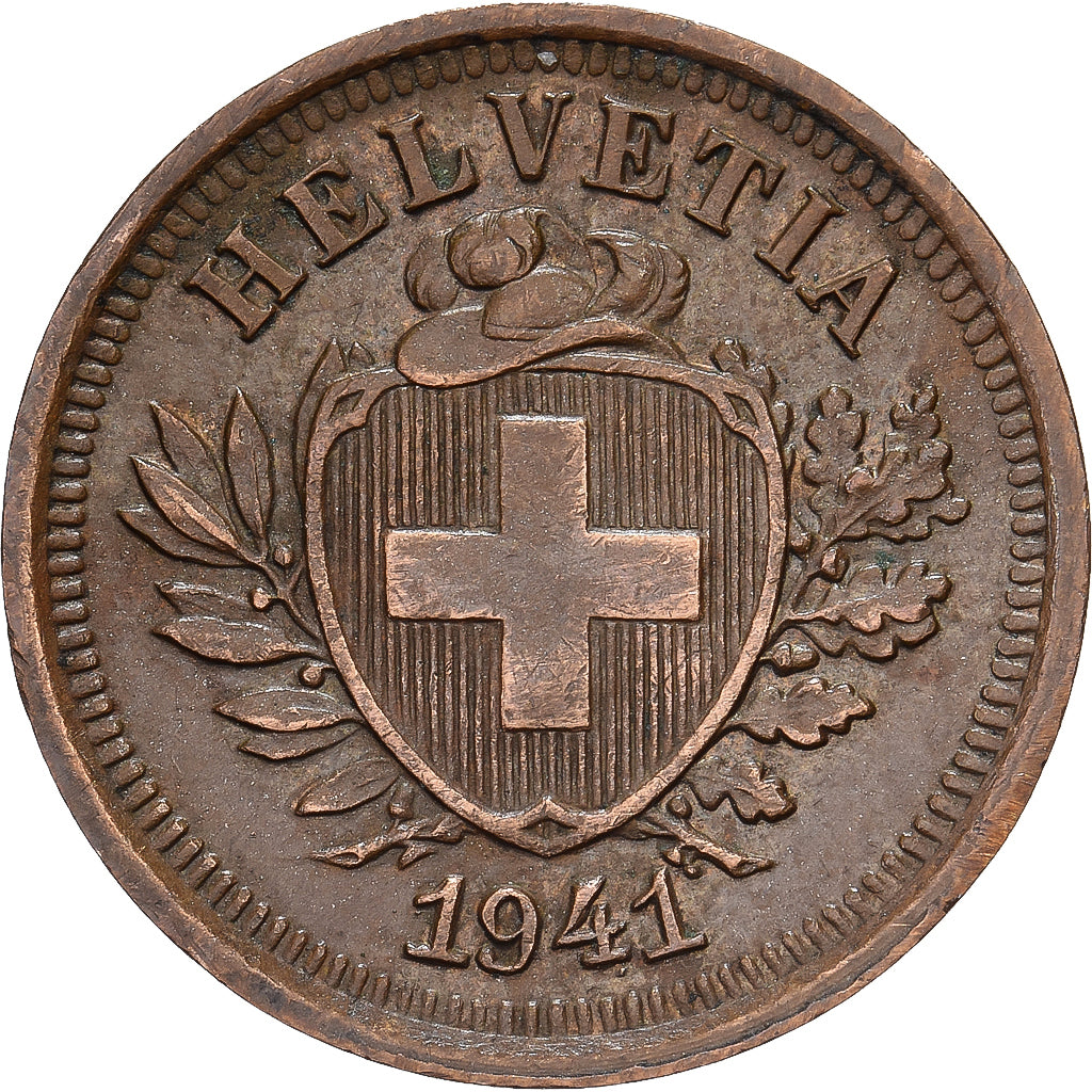 Zwitserland, Rappen, Écusson, 1941, Bern, Bronzen, ZF+