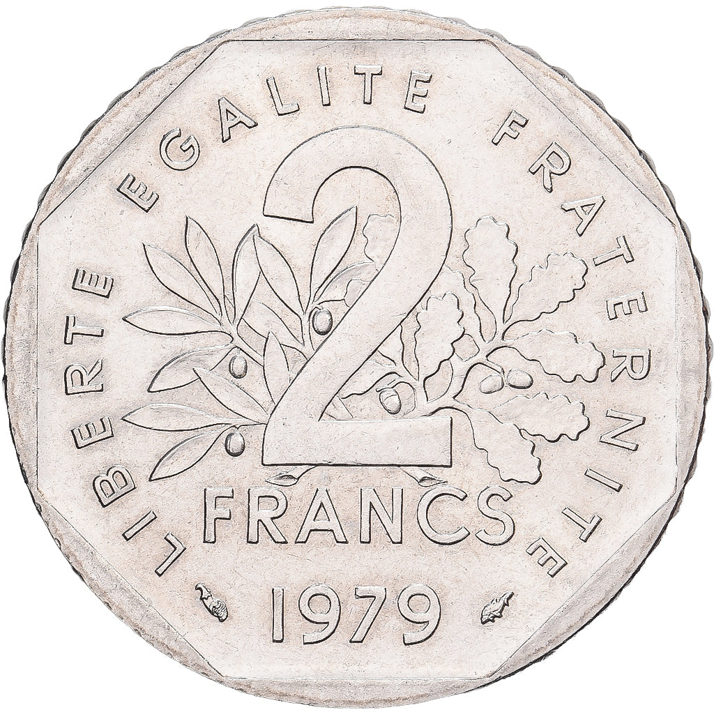 France, 2 Francs, 1979, Paris, Semeuse, Nickel, SPL