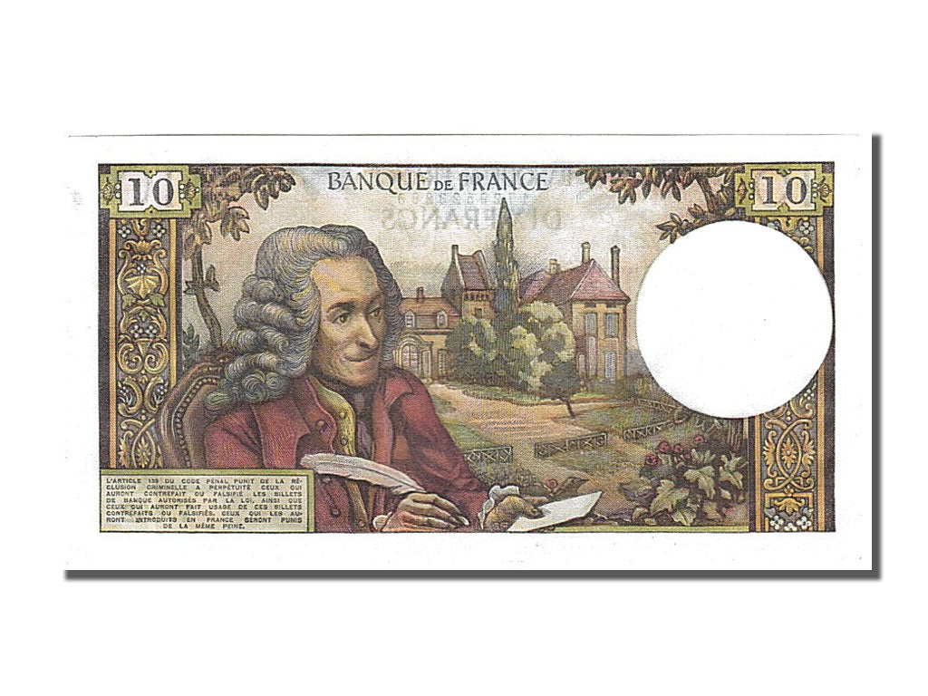 Banconote, Francia, 10 Francs, 10 F 1963-1973 ''Voltaire'', 1971, 1971-09-02
