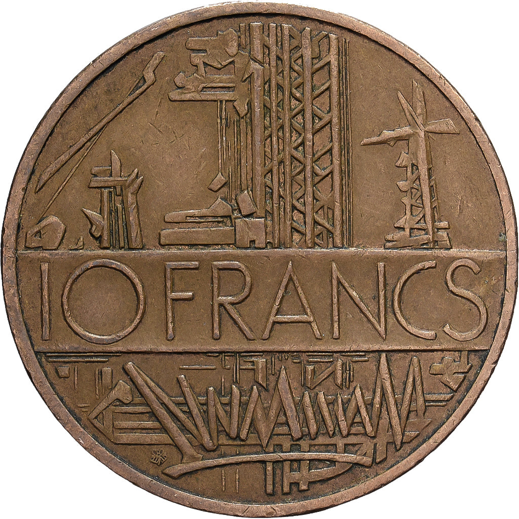 France, 10 Francs, Mathieu, 1984, Paris, Tranche B, Nickel-brass, AU(55-58)