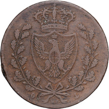 Kingdom of Sardinia, Carlo Felice, 5 Centesimi, 1826, Cobre, VF(20-25)