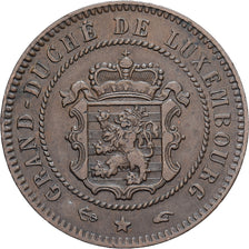 Luxembourg, William III, 5 Centimes, 1855, Utrecht, Bronze, AU(55-58), KM:22.1