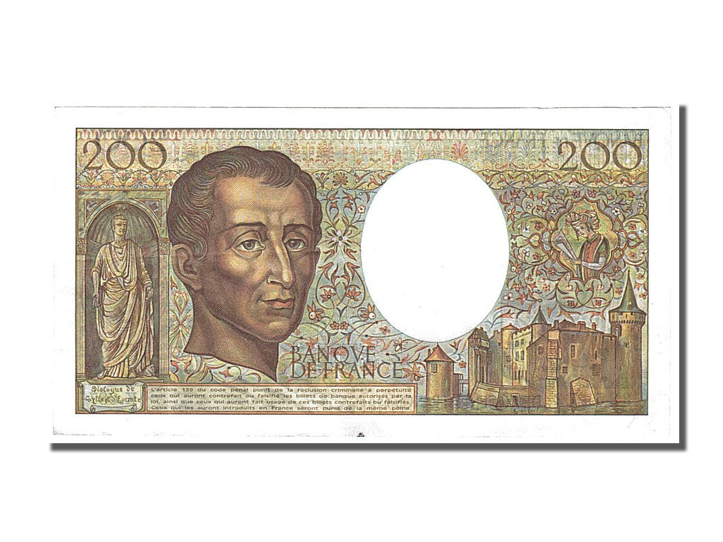 Banconote, Francia, 200 Francs, 200 F 1981-1994 ''Montesquieu'', 1991, BB+