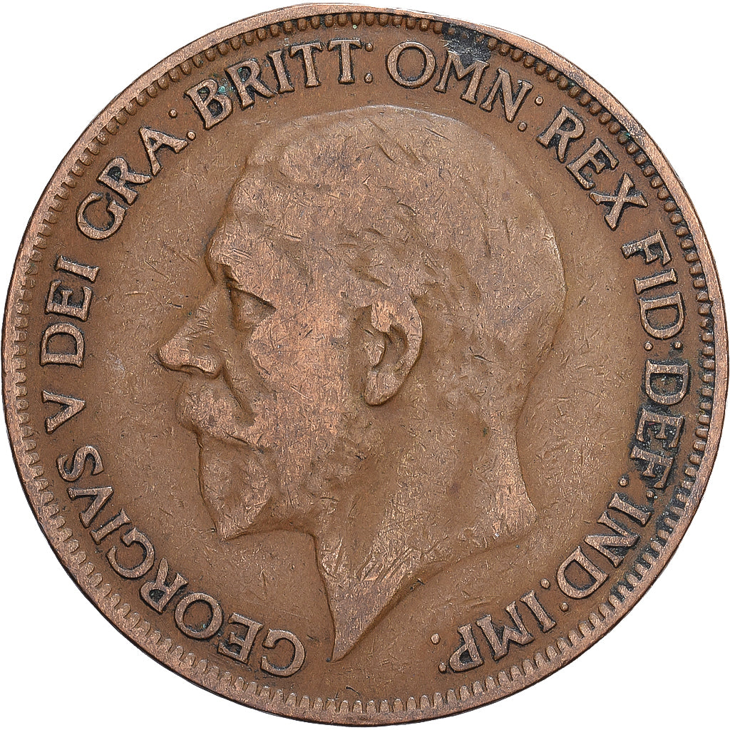 United Kingdom, George V, Penny, 1927, London, Small head, Bronze, AU(50-53)