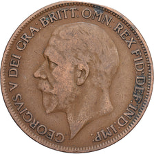 Regno Unito, George V, Penny, 1927, London, Small head, Bronzo, BB+, Spink:4055