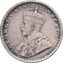 British India, George V, 2 Annas, 1914, Silver, AU(50-53), KM:515