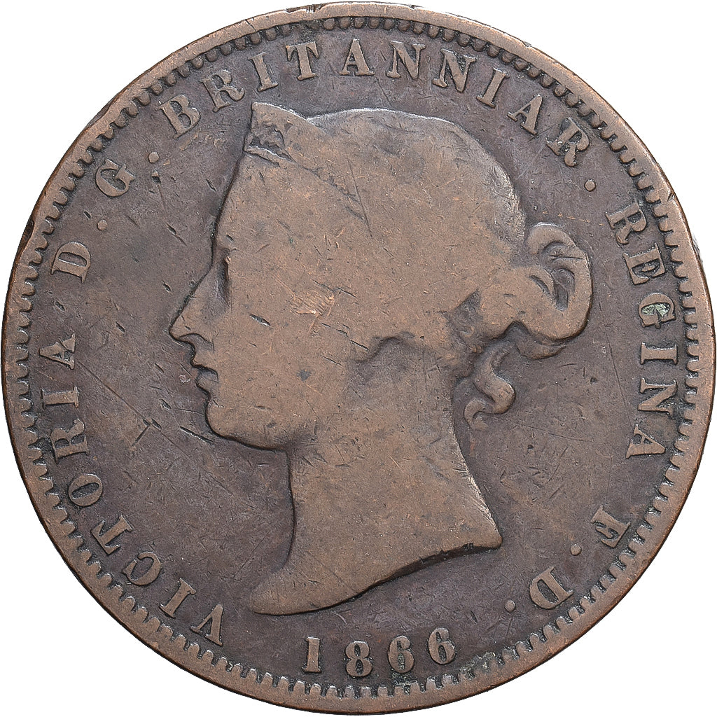 Jersey, Victoria, 1/13 Shilling, 1866, Bronze, VF(20-25), KM:5
