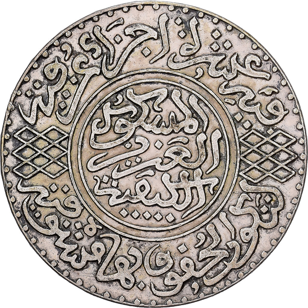 Marocco, Abdelaziz, 5 Dirhams, AH 1320 (1903), Berlin, Argento, BB+