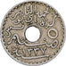 Tunisia, Ahmad Pasha Bey, 5 Centimes, 1337/1918, Paris, Nichel-bronzo, BB+
