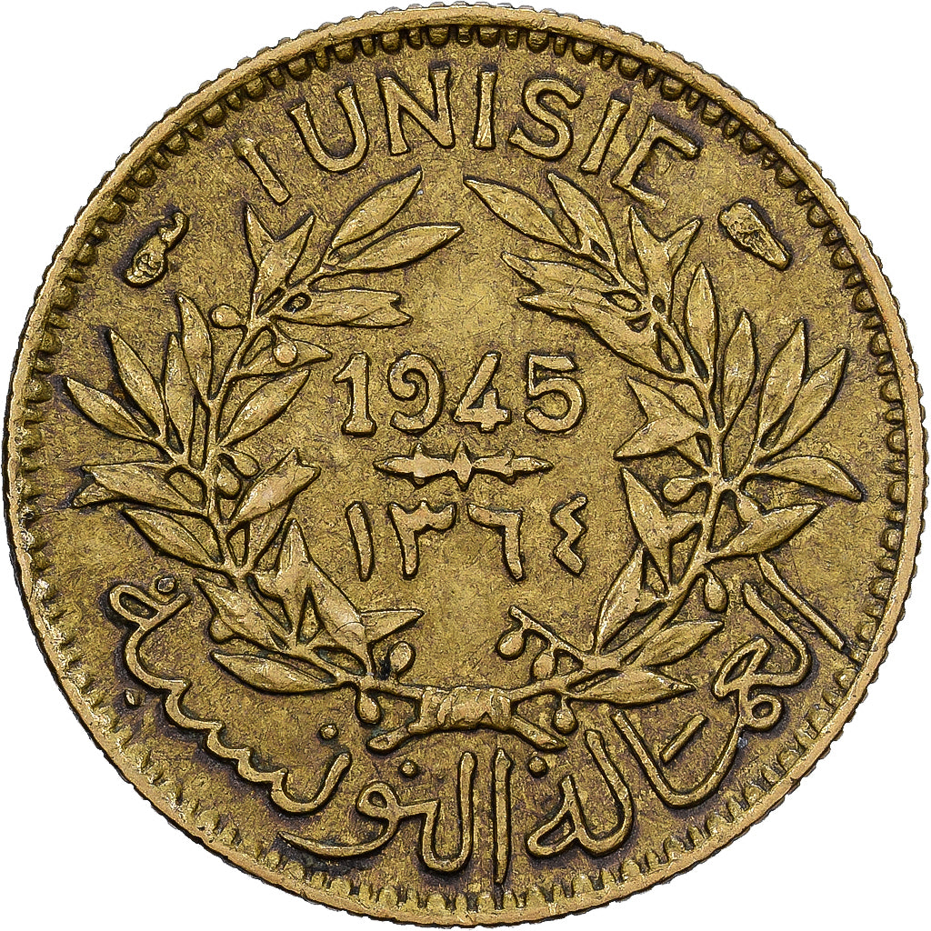 Tunisia, Anonymous, 50 Centimes, 1945, Paris, Aluminium-Brąz, EF(40-45), KM:246