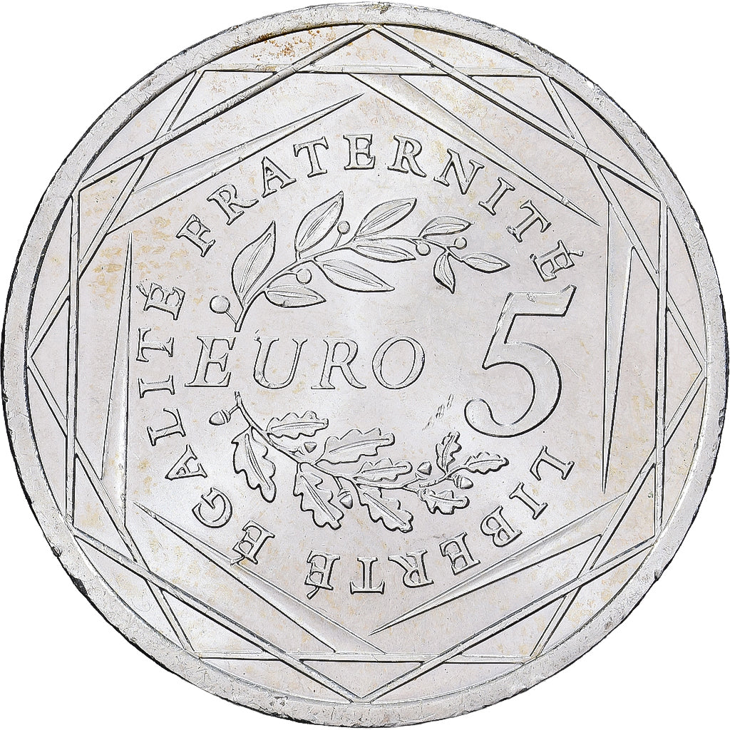 França, 5 Euro, 2008, Monnaie de Paris, Semeuse, MS(63), Prata, KM:1534