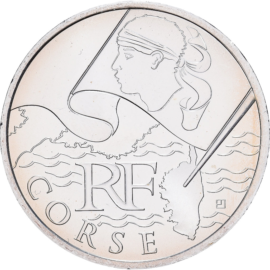Francja, 10 Euro, Corse, 2010, Paris, MS(63), Srebro, KM:1658