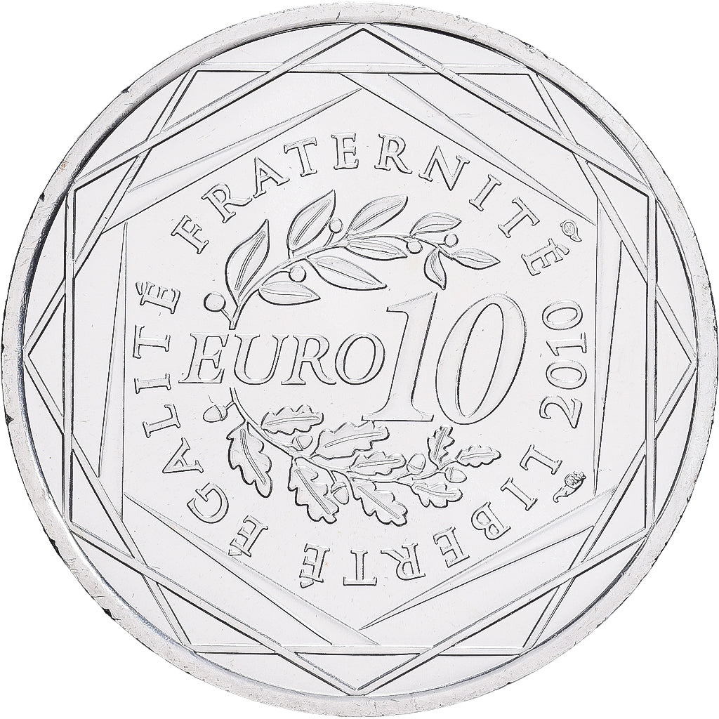 Francja, 10 Euro, Corse, 2010, Paris, MS(63), Srebro, KM:1658