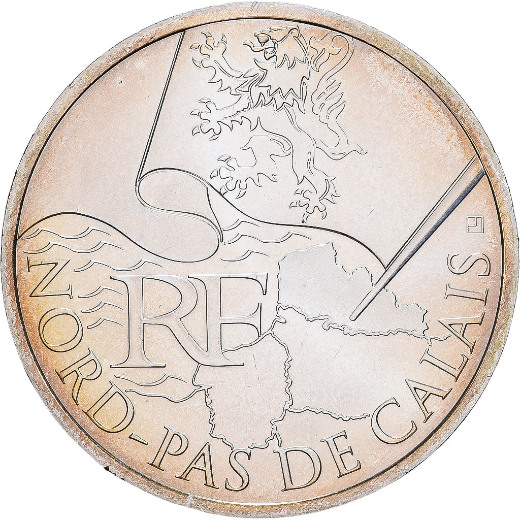 Francja, 10 Euro, Nord-Pas-de-Calais, FDC, 2010, Paris, Srebro, MS(63)