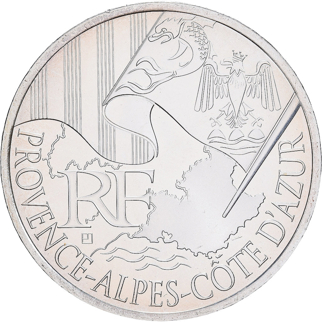Francia, 10 Euro, 2010, Paris, Provence Alpes Côte d'Azur, SPL, Argento