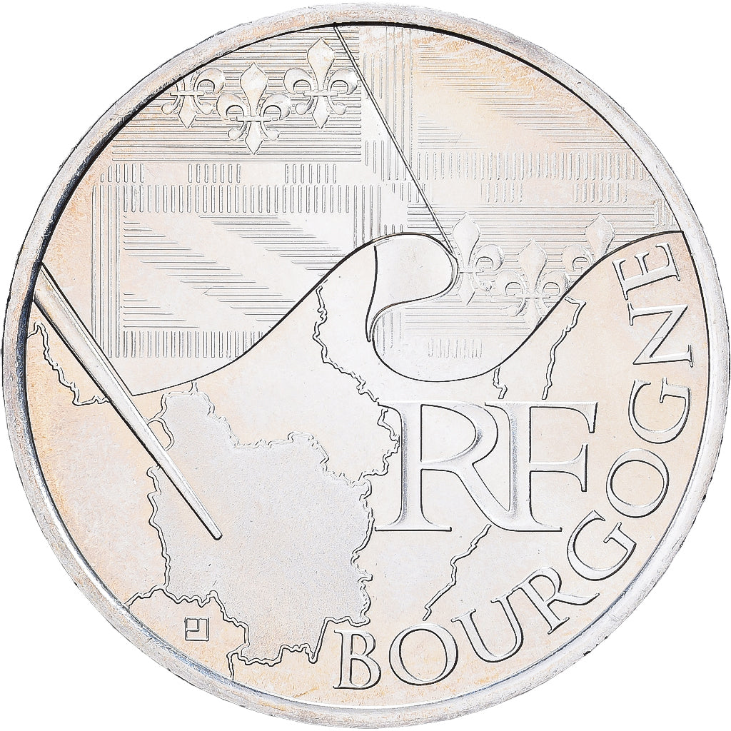 Francia, 10 Euro, Bourgogne, 2010, Paris, Argento, SPL, Gadoury:EU399, KM:1649