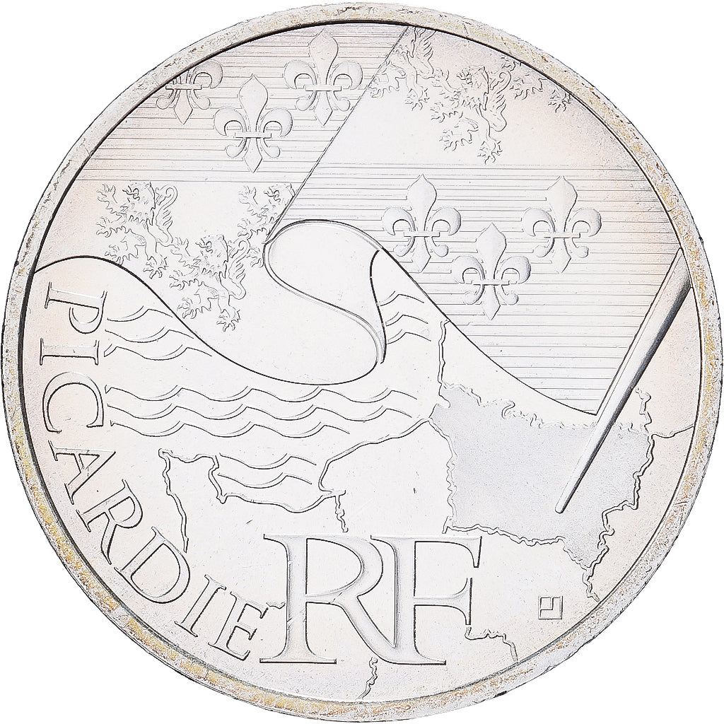 Francia, 10 Euro, Picardie, 2010, Paris, Argento, SPL, KM:1666