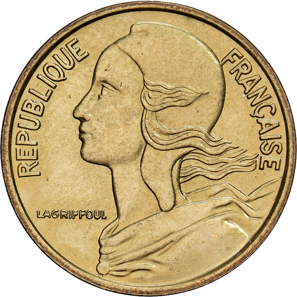 France, 5 Centimes, Marianne, 1967, Paris, Aluminum-Bronze, AU(50-53)