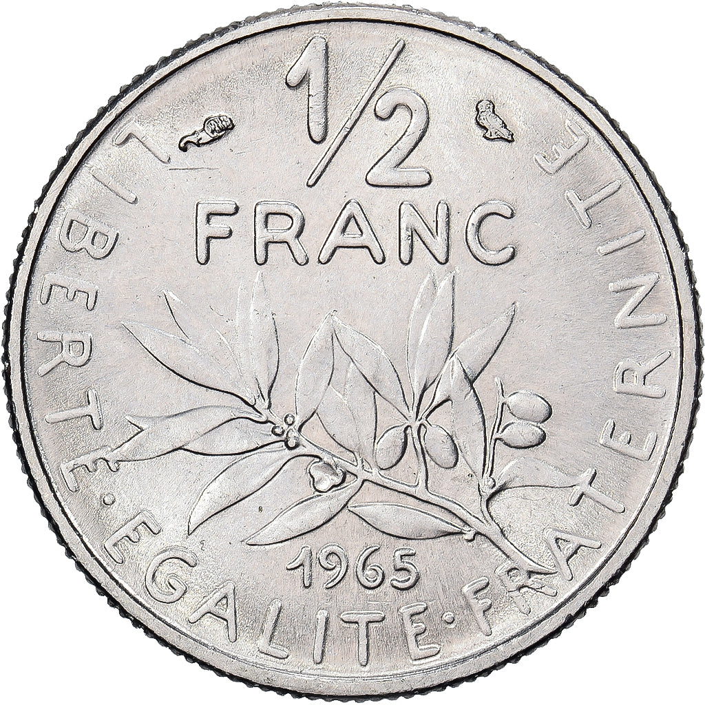 France, 1/2 Franc, Semeuse, 1965, Paris, Nickel, TTB+, Gadoury:429, KM:931.1