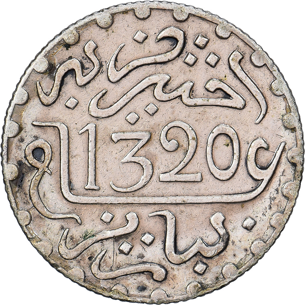 Morocco, 'Abd al-Aziz, 1/20 Rial, 1/2 Dirham, 1320, London, Silver, VF(30-35)