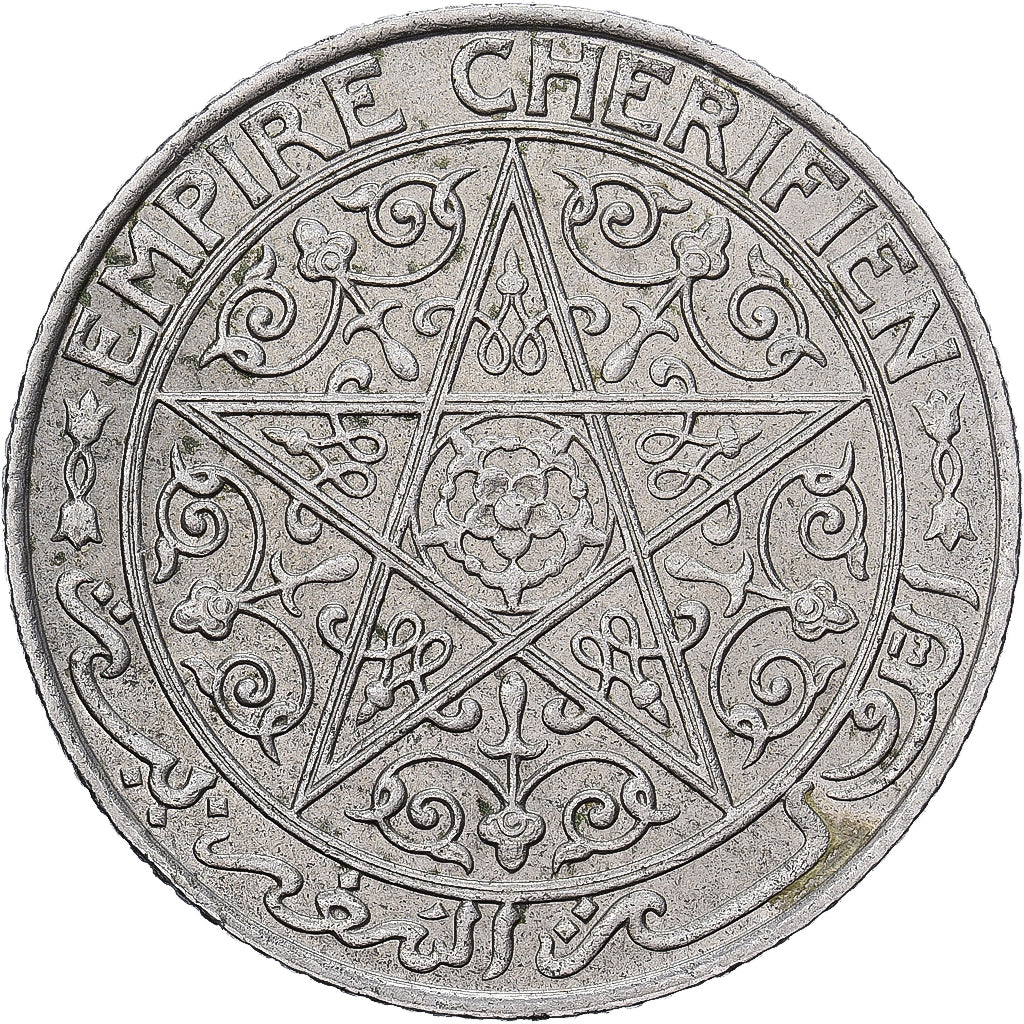 Marocco, Yusuf, 50 Centimes, 1921, bi-Bariz, Nichel, BB+, KM:35.1