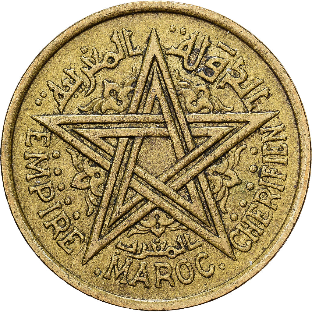 Marrocos, Mohammed V, 2 Francs, AH 1364/1945, Paris, Alumínio-Bronze