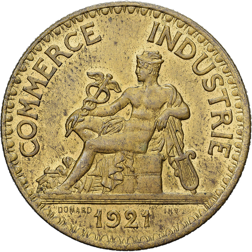 Frankrijk, Franc, Chambre de commerce, 1921, Paris, Aluminum-Bronze, ZF, KM:876