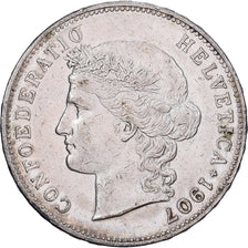 Coin, Switzerland, 5 Francs, 1907, Bern, VF(30-35), Silver, KM:34