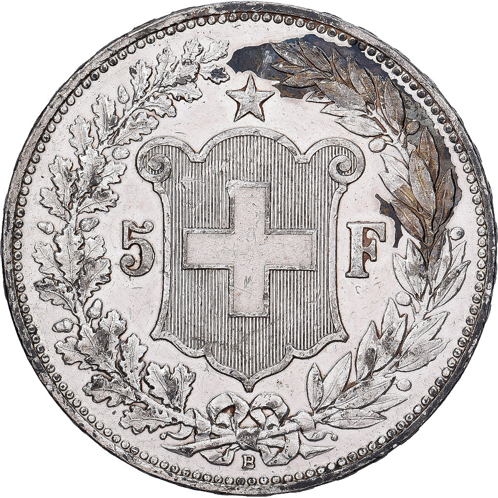 Coin, Switzerland, 5 Francs, 1907, Bern, VF(30-35), Silver, KM:34
