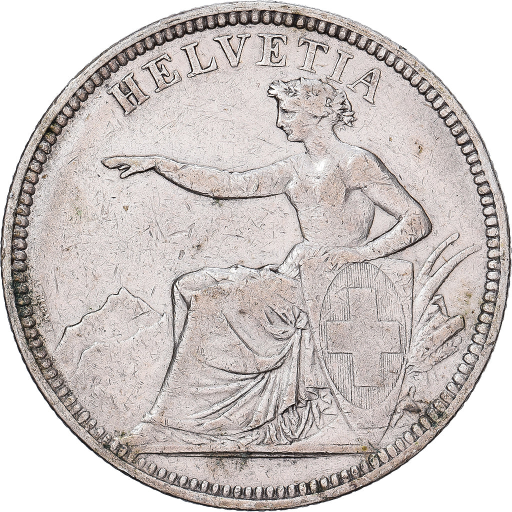 Switzerland, 5 Francs, 1874, Bruxelles, Silver, EF(40-45), KM:11