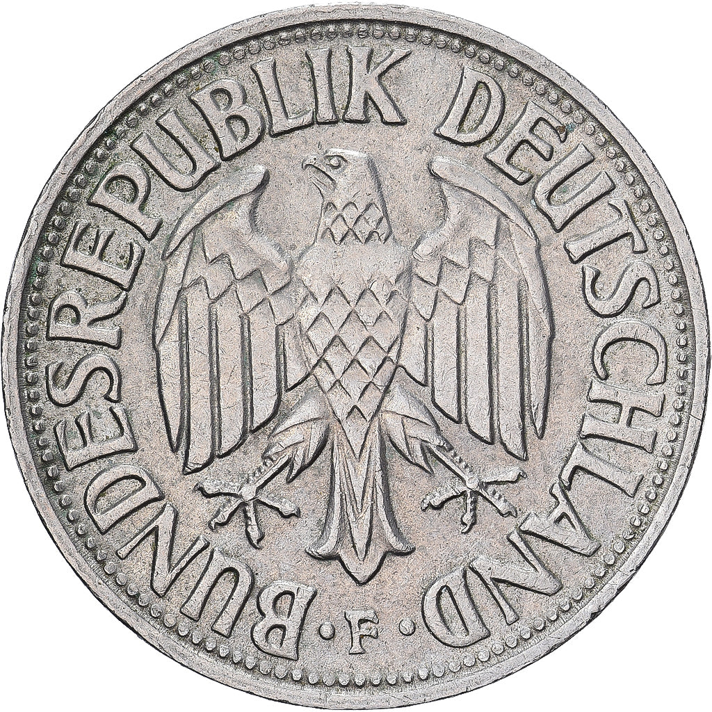 Niemcy - RFN, Mark, 1966, Stuttgart, Miedź-Nikiel, AU(50-53), KM:110