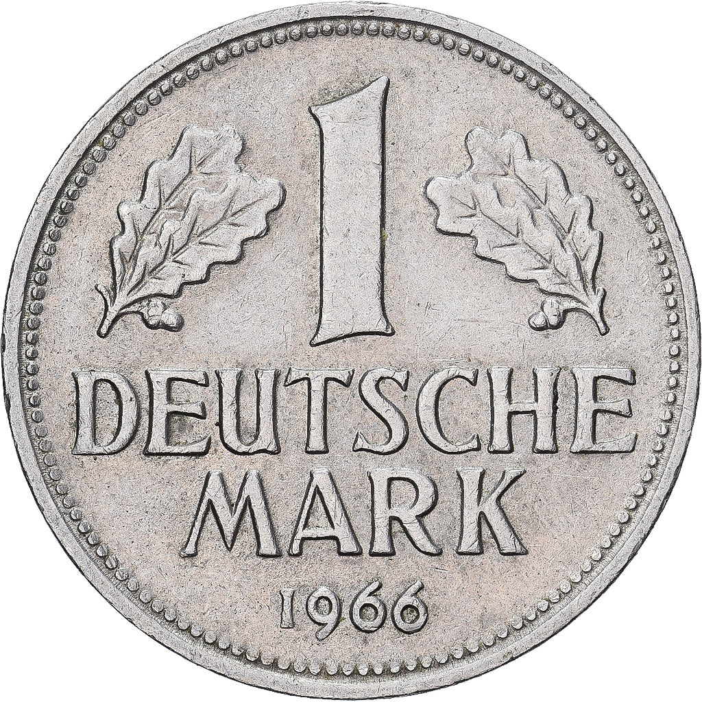 Niemcy - RFN, Mark, 1966, Stuttgart, Miedź-Nikiel, AU(50-53), KM:110