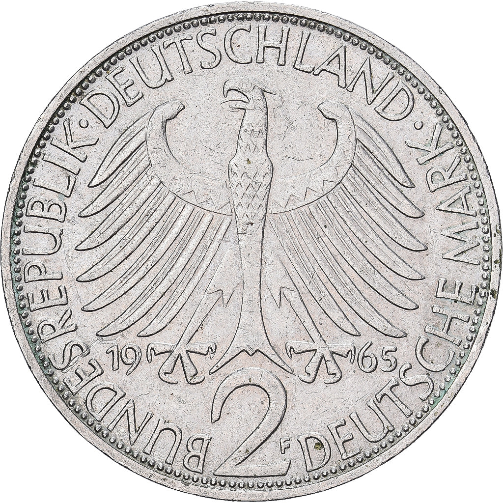 République fédérale d'Allemagne, 2 Mark, 1965, Munich, Cupro-nickel, TTB