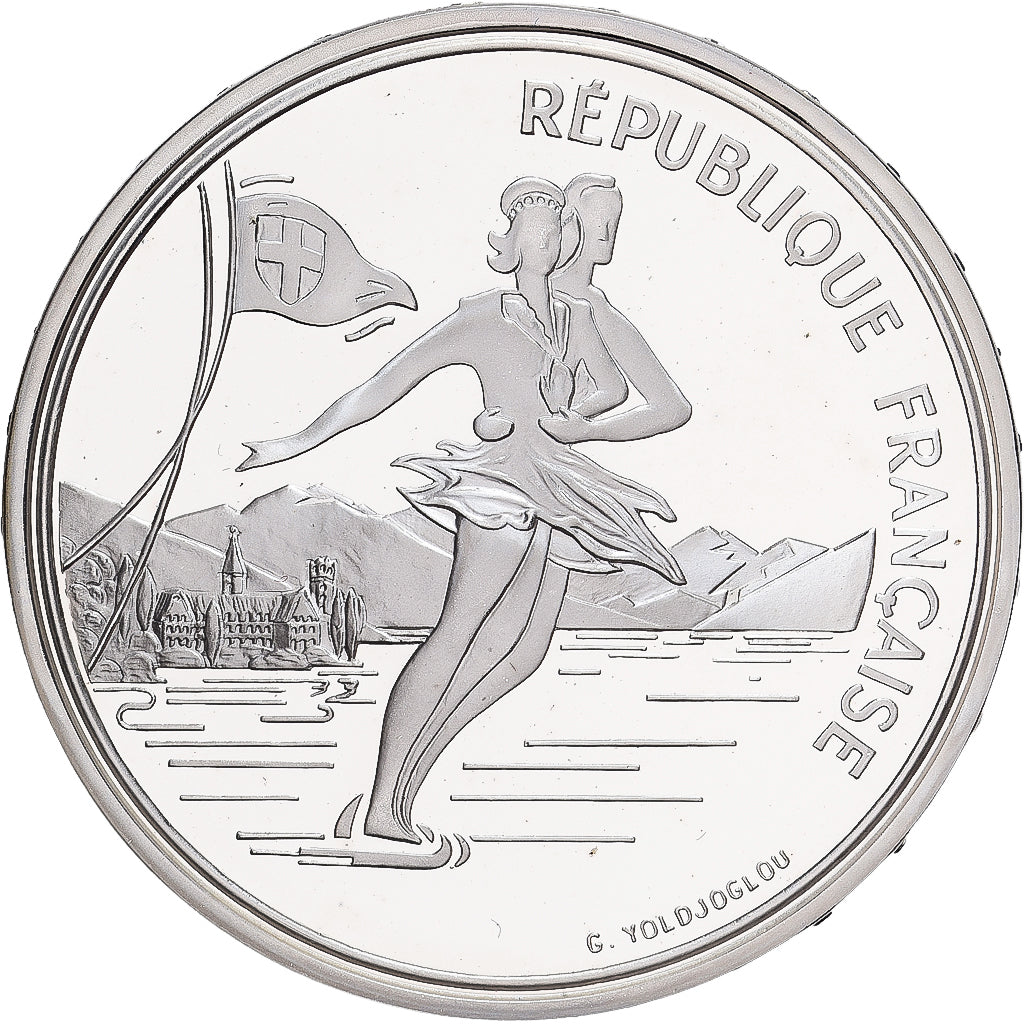 France, 100 Francs, 1992 Olympics, Albertville, Ice Skating, 1989, MDP, BE
