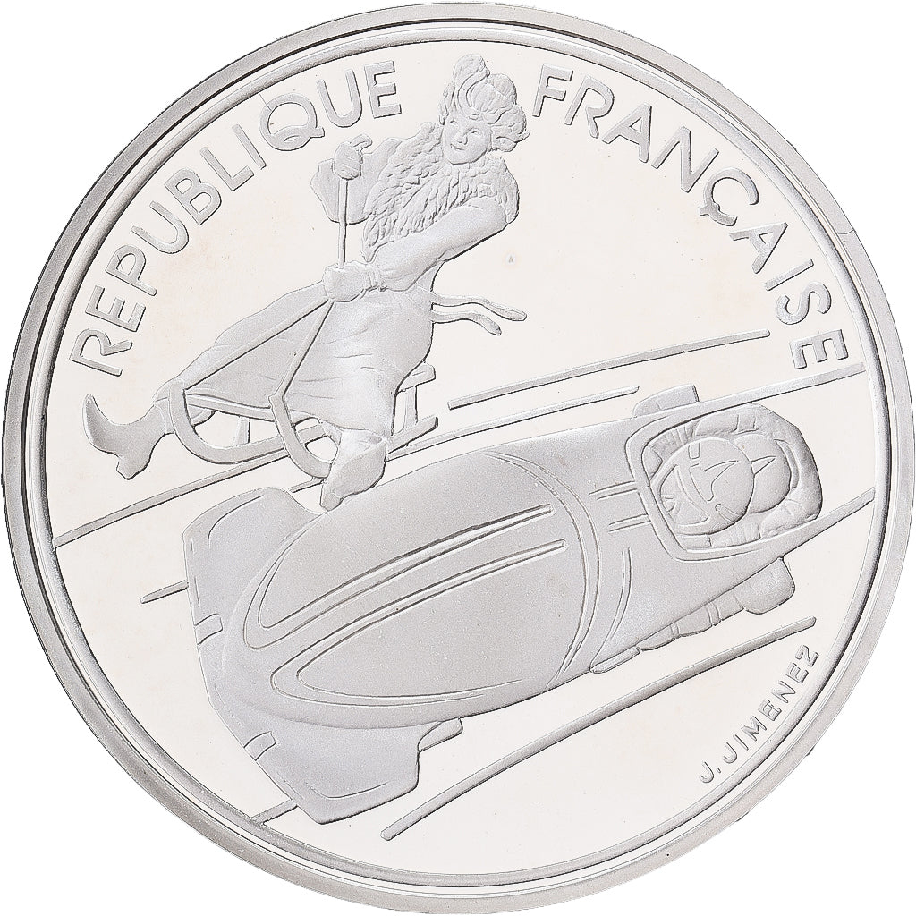 France, 100 Francs, 1992 Olympics, Albertville, Bobsledding, 1990, Paris