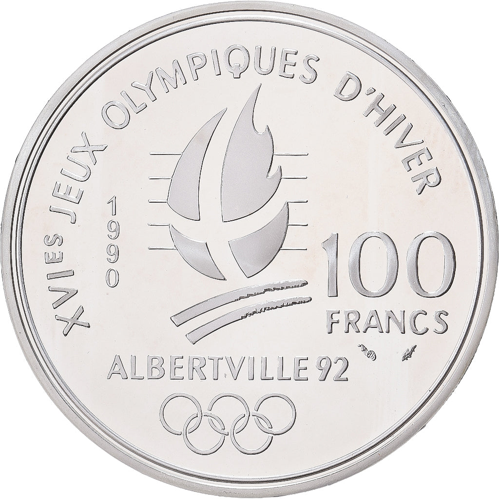 France, 100 Francs, 1992 Olympics, Albertville, Bobsledding, 1990, Paris