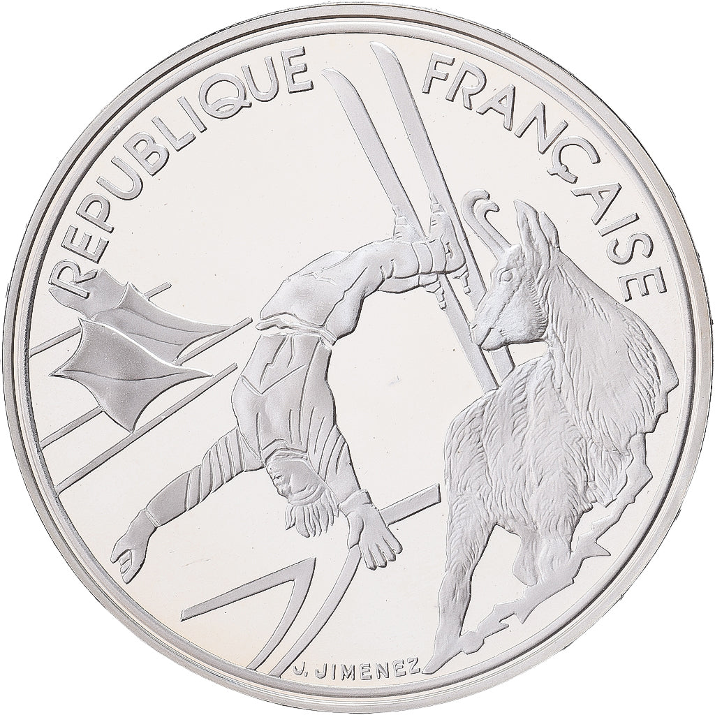 France, 100 Francs, JO Albertville 92, 1990, Paris, Proof, Silver, MS(65-70)