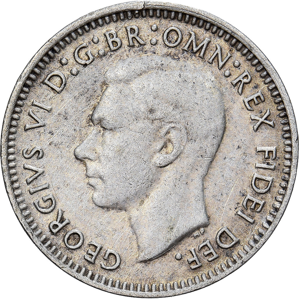 Austrália, George VI, Threepence, 1951, Prata, EF(40-45), KM:37