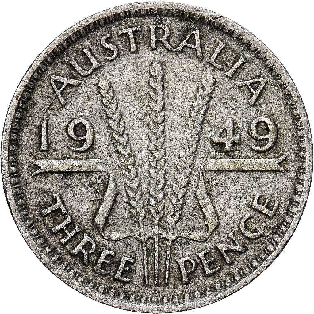 Australië, George VI, Threepence, 1949, Zilver, ZF, KM:37