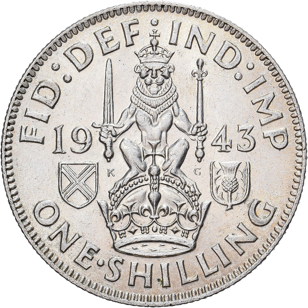 Great Britain, George VI, Shilling, 1943, Silver, EF(40-45), KM:854
