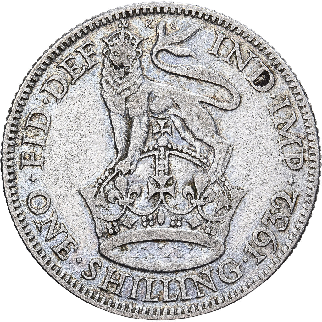 Gran Bretaña, George V, Shilling, 1932, British Royal Mint, Plata, BC+