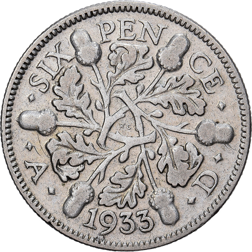 Great Britain, George V, 6 Pence, 1933, Silver, EF(40-45), KM:832