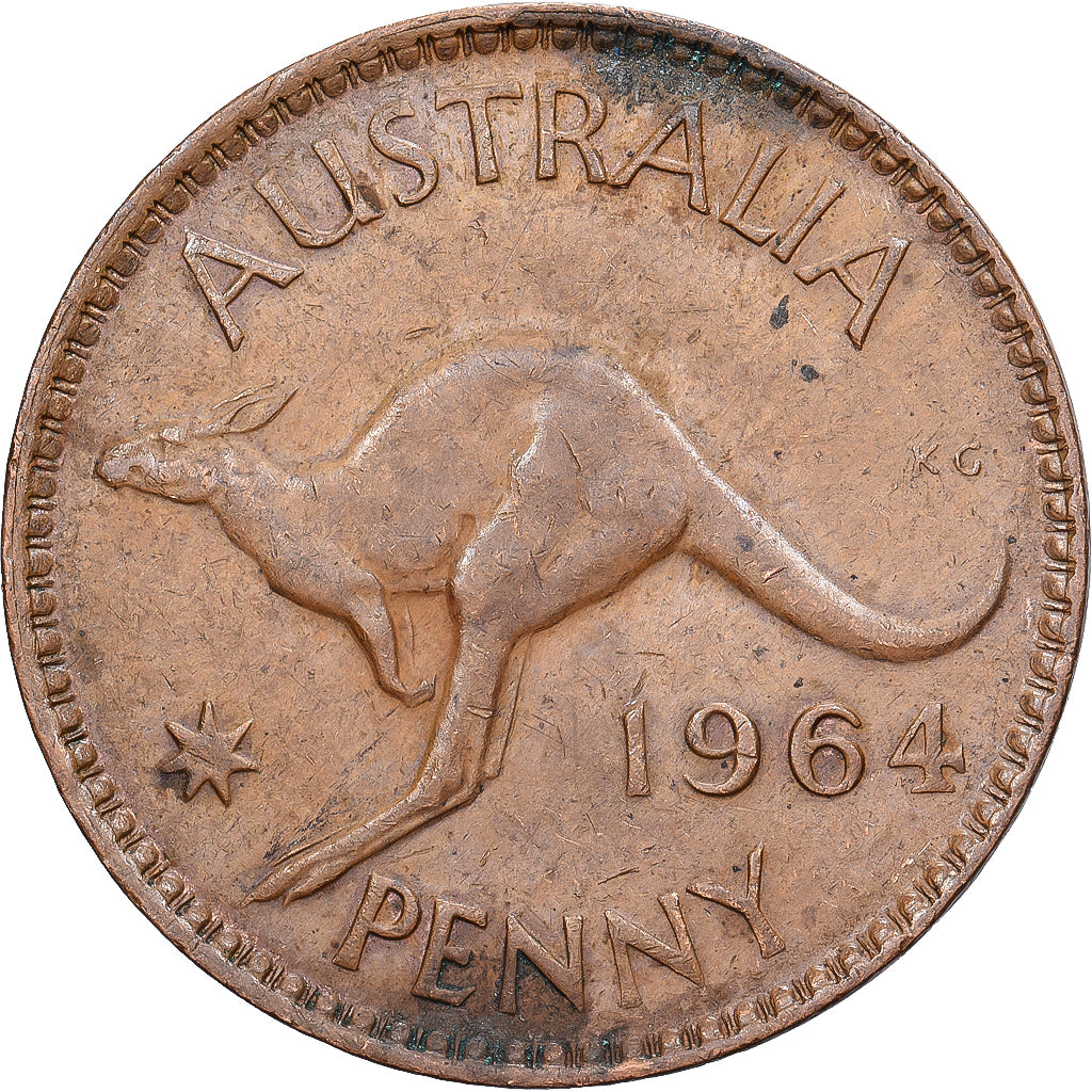 Australië, Elizabeth II, Penny, 1964, Bronzen, ZF, KM:56