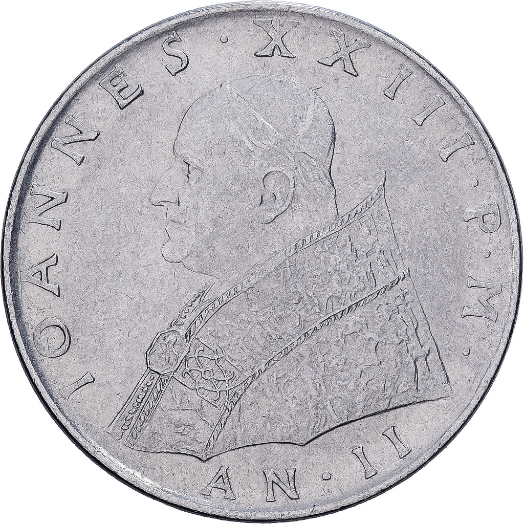 CITTÀ DEL VATICANO, John XXIII, 100 Lire, 1960, Rome, Acciaio inossidabile, BB