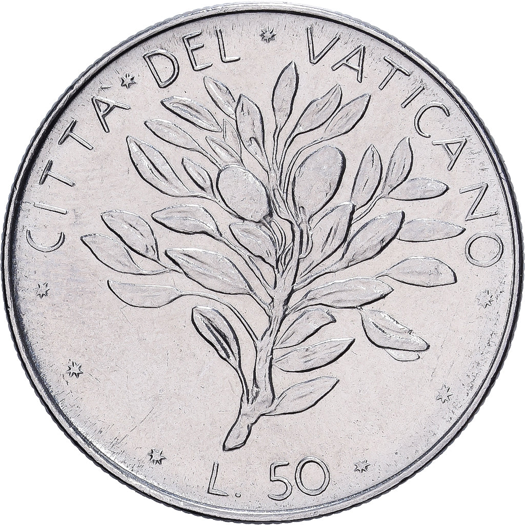 CITTÀ DEL VATICANO, Paul VI, 50 Lire, 1973 (Anno XI), Rome, Acciaio