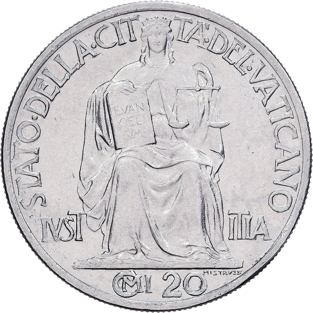 PAŃSTWO WATYKAŃSKIE, Pius XII, 20 Centesimi, 1942, Rome, Stal nierdzewna