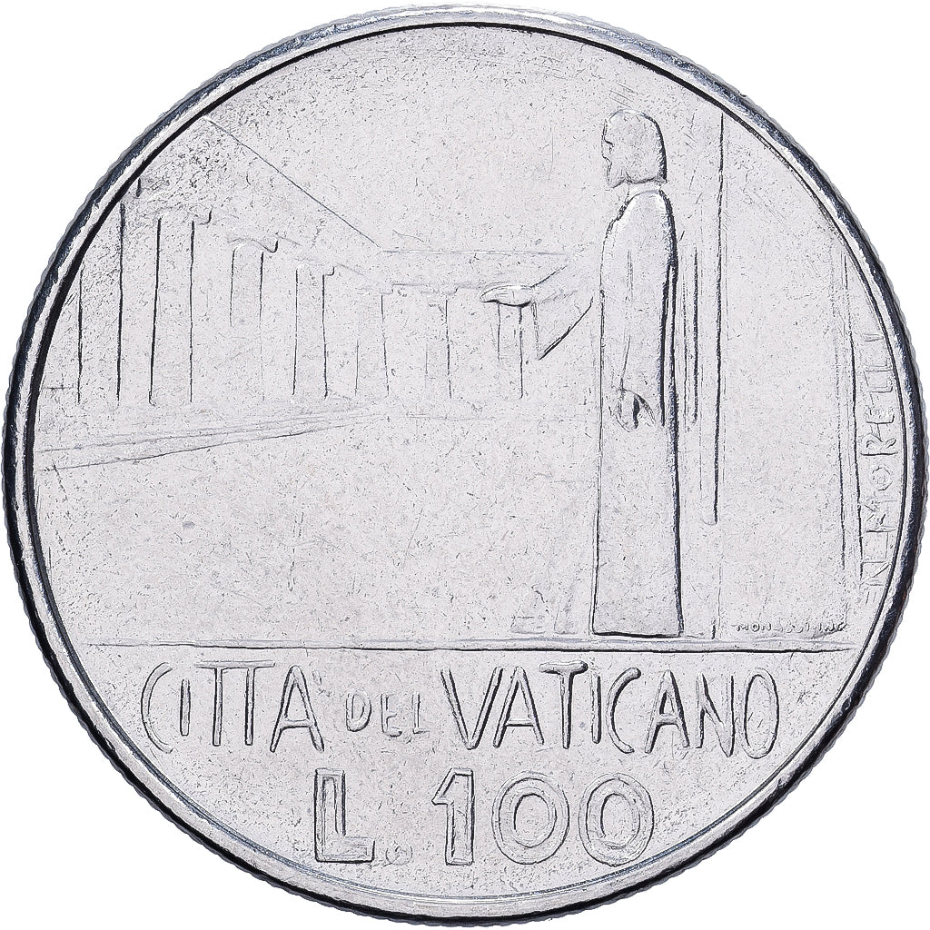 CIDADE DO VATICANO, 100 Lire, 1978, Rome, Acier inoxydable, EF(40-45)